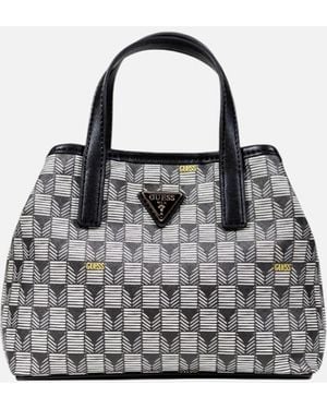 Guess Printed Handbag With Button Fastening - Grey