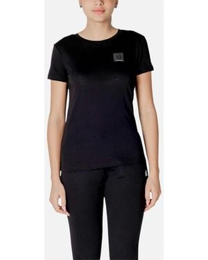 ARMANI EXCHANGE Round Neck Short Sleeve Cotton T-Shirt - Black