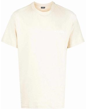 Jacquemus Le T-Shirt Logo Light Tan Neutrals - White