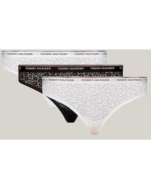 Tommy Hilfiger Bikini Lace 3 Pack Briefs//Light - Natural