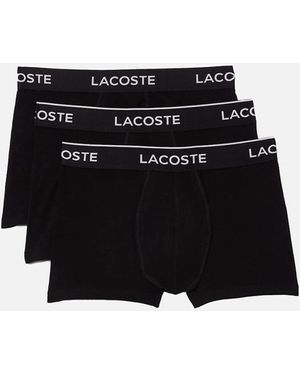 Lacoste 3 Pack Cotton Stretch Trunks - Black