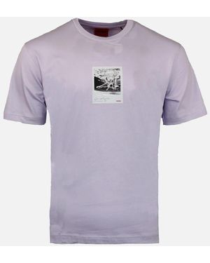 BOSS Darthy Cotton T-Shirt, Open - Purple