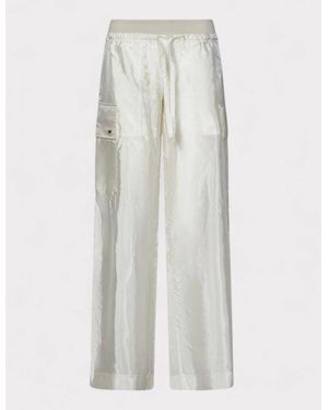 Palm Angels Satin Parachute Trousers - White