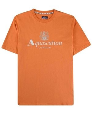 Aquascutum Active Big Logo T-Shirt - Orange