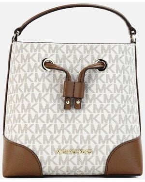 Michael Kors Mercer Small Bucket Drawstring Handbag - White