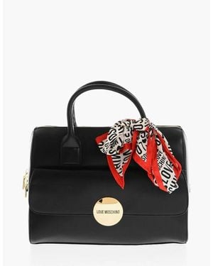 Moschino Eco-Leather Handbag With Adjustable And Removable Straps - Black