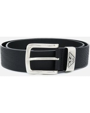 Emporio Armani Branded Buckle Belt - Black