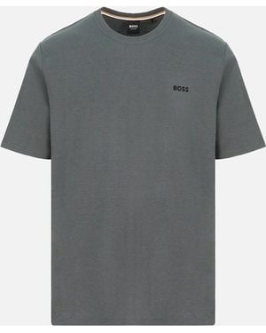 BOSS Waffle T Shirt - Grey