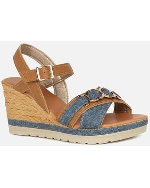 Lotus Solena Wedge Heel Sandals - Brown