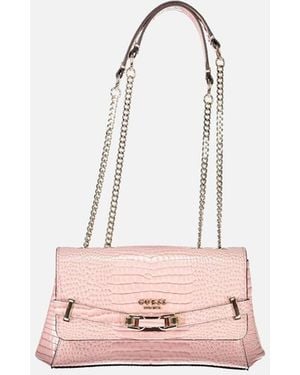 Guess Silvye Bag With Chain Shoulder Handles - Pink