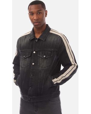 Palm Angels Wash Denim Track Jacket - Black