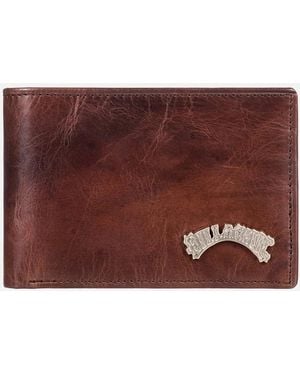 Billabong Arch Leather Tri-Fold Wallet - Brown