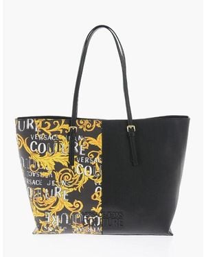 Versace Zip Closure Logo Print Handbag - Black