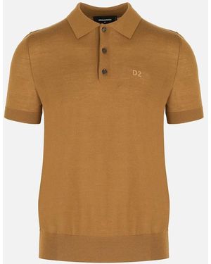 DSquared² D2 Wool Polo - Brown