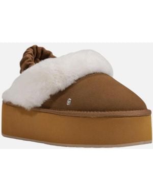 EMU Leather Slip-On Shoes With Rubber Sole - Brown