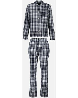 GANT Plaid Check Flannel Pyjamas Gift Set, Evening - Blue