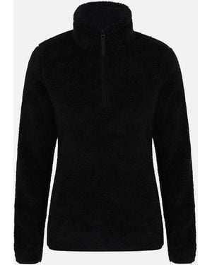 Mountain Warehouse Ladies Teddy Fleece Quarter Zip Fleece Top - Black