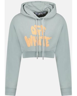 Off-White c/o Virgil Abloh 70's Type Logo Crop Sweatshirt - Blue