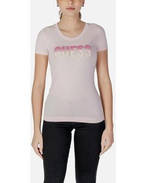 Guess Rhinestone Print Short Sleeve T-Shirt - White