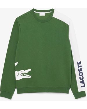 Lacoste Big Croc Fleece Loungewear Sweatshirt, Thyme - Green