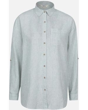 Mountain Warehouse Ladies Santiago Stripe Oversized Shirt - Blue