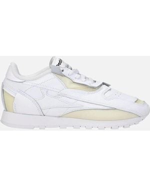 Maison Margiela Leather Trainers With Logo And Lace-Up Closure - White