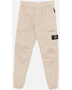 Stone Island S0010 Cuffed Cargo Trousers - Natural