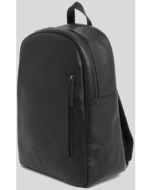 Lyle & Scott Leather Backpack - Black
