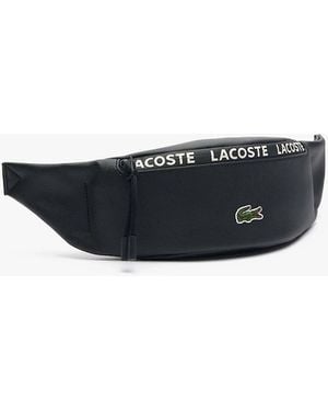 Lacoste Canvas Lcst Logo Stripe Banana Bag - Black