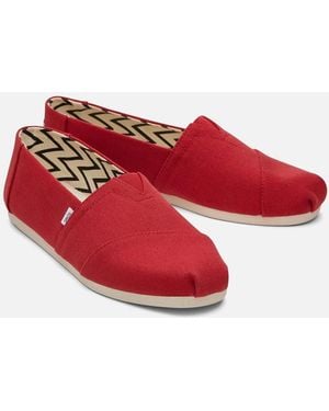 TOMS Alpargata 100% Cotton Espadrilles - Red