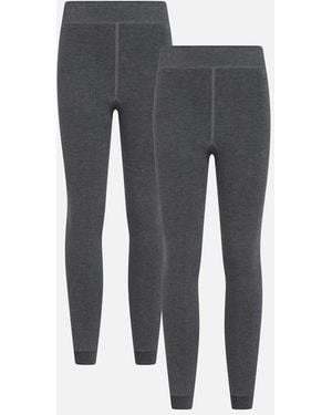 Mountain Warehouse Ladies Fleece Lined Thermal Leggings (Pack Of 2) - Grey