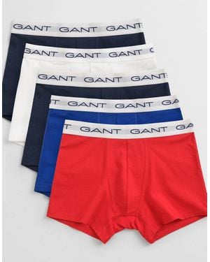 GANT 5-Pack Regular Waist/Slim Fit Boxer Trunks, Multicoloured