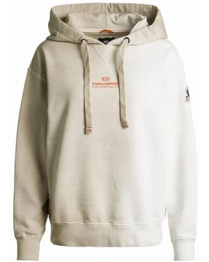 Parajumpers Cher Shaded Brand Logo Faded Hoodie - White