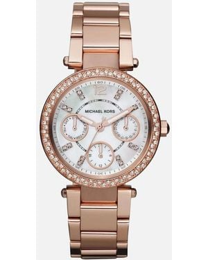 Michael Kors Stainless Steel Quartz Analog Watch With Day Function - White