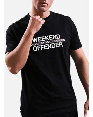 Weekend Offender Recife Short Sleeve T Shirt Crew Neck Cotton Tee Top - Black