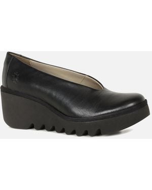 Fly London Beso Wedge Heel Shoes - Black