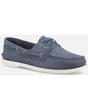 Sperry Top-Sider Sperry Authentic 2 Eye Leather Dark Boat Shoes - Blue