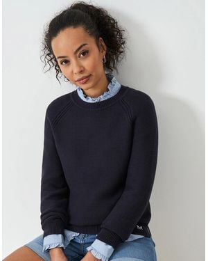 Crew Cotton Stitch Jumper - Blue