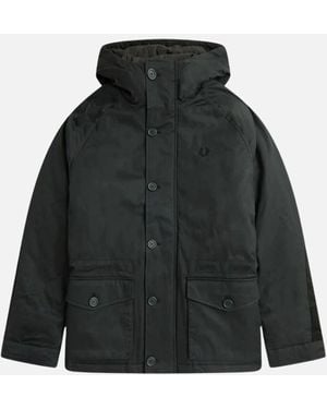 Fred Perry Short Snorkel Night Parka Jacket - Black