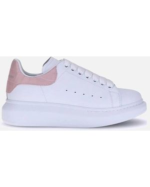 McQueen Leather Platform Sole Lace-Up Trainers - Blue
