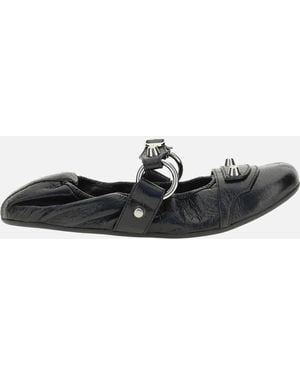 Balenciaga City Ballerinas With Buckle Studs - Black