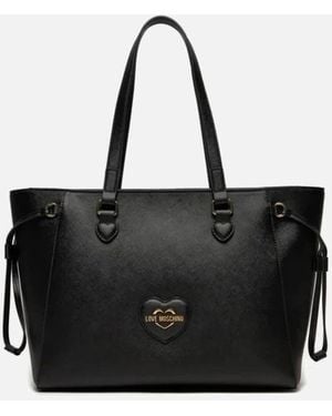 Love Moschino Handbag With Inside Pockets And Zip Fastening - Black