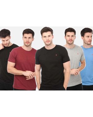 Farah Watten Lounge T-Shirt (Pack Of 5) - Multicolour