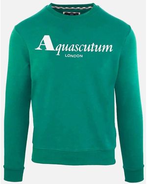 Aquascutum Bold London Logo Sweatshirt - Green