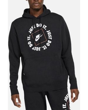 Nike Fleece Hoodie Jdi Pullover Long Sleeve Winter Hooded Sweatshirts - Black