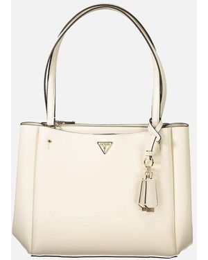 Guess Talent Handbag With Multiple Pockets And Snap Closure - White