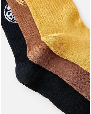 Rip Curl Rip Curl Wetty 3-Pack Fleece Crew Socks - Yellow