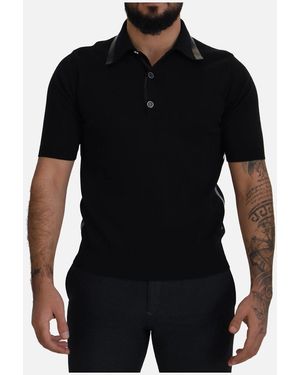 Dolce & Gabbana Knit Polo Shirt Tsh8145 - Black