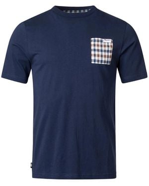 Aquascutum Active Check Pocket T-Shirt - Blue