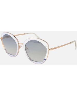 Emilio Pucci Metal Butterfly Mirrored Gradient Sunglasses - Metallic